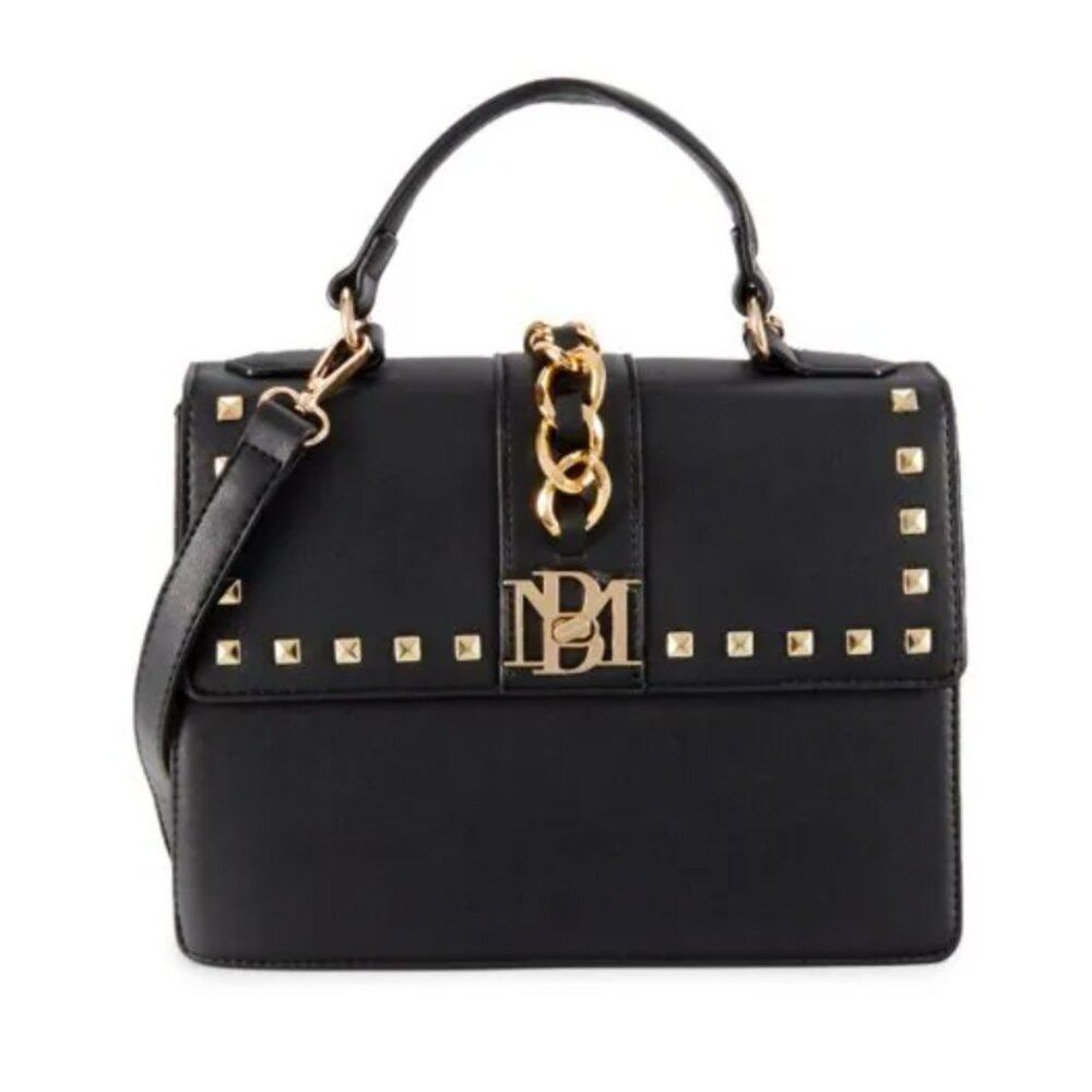 Badgley Mischka Kelly Big Chain Crossbody Bag, Black/Gold, New with Tags